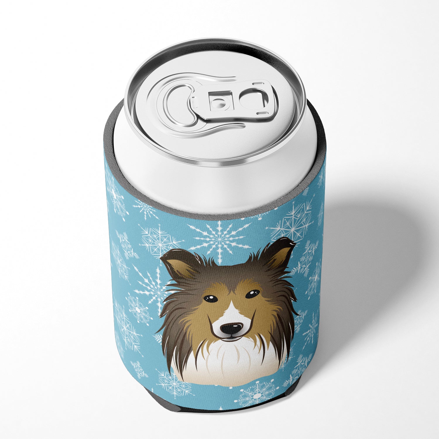 Snowflake Sheltie Can or Bottle Hugger BB1676CC.