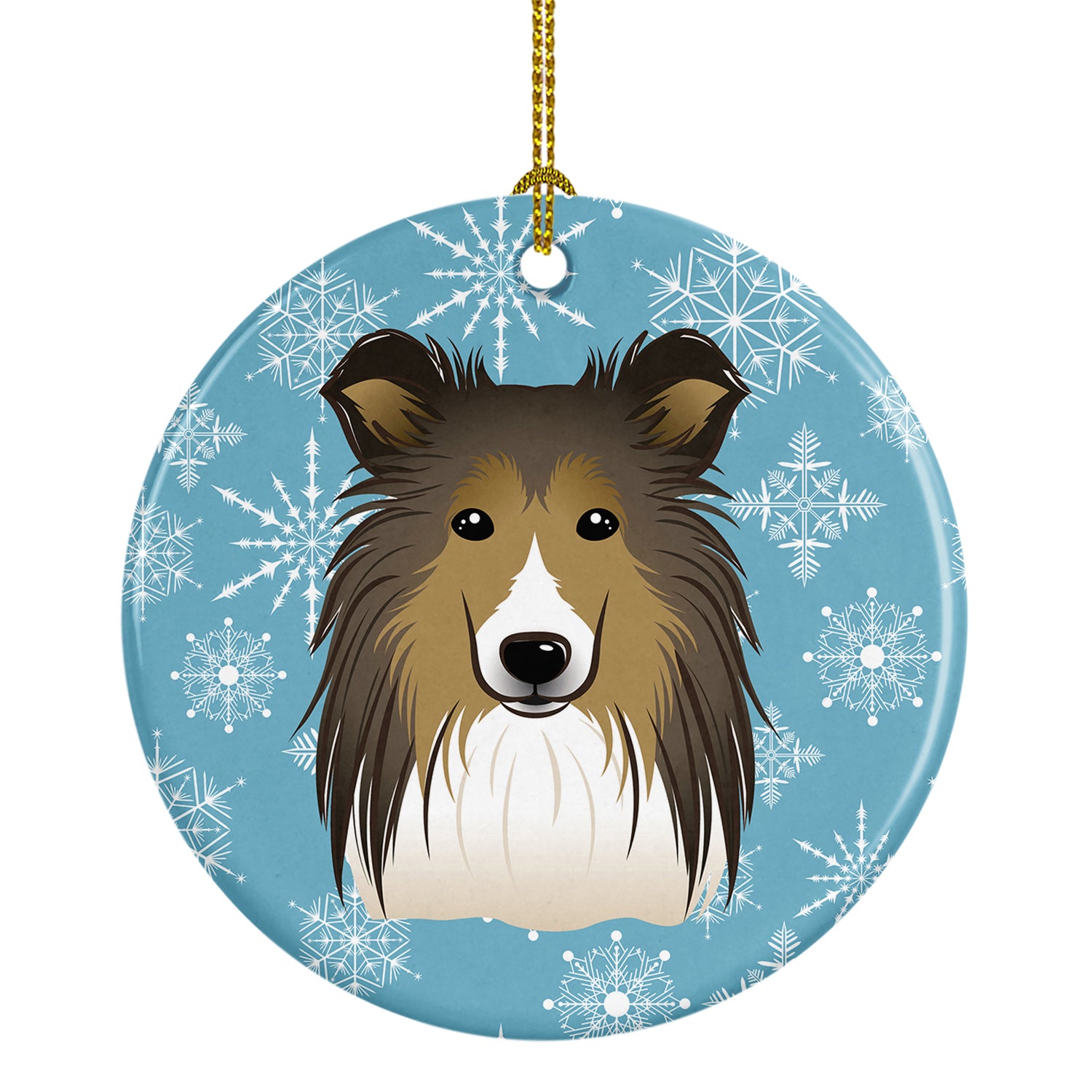 Snowflake Sheltie Ceramic Ornament BB1676CO1 - the-store.com