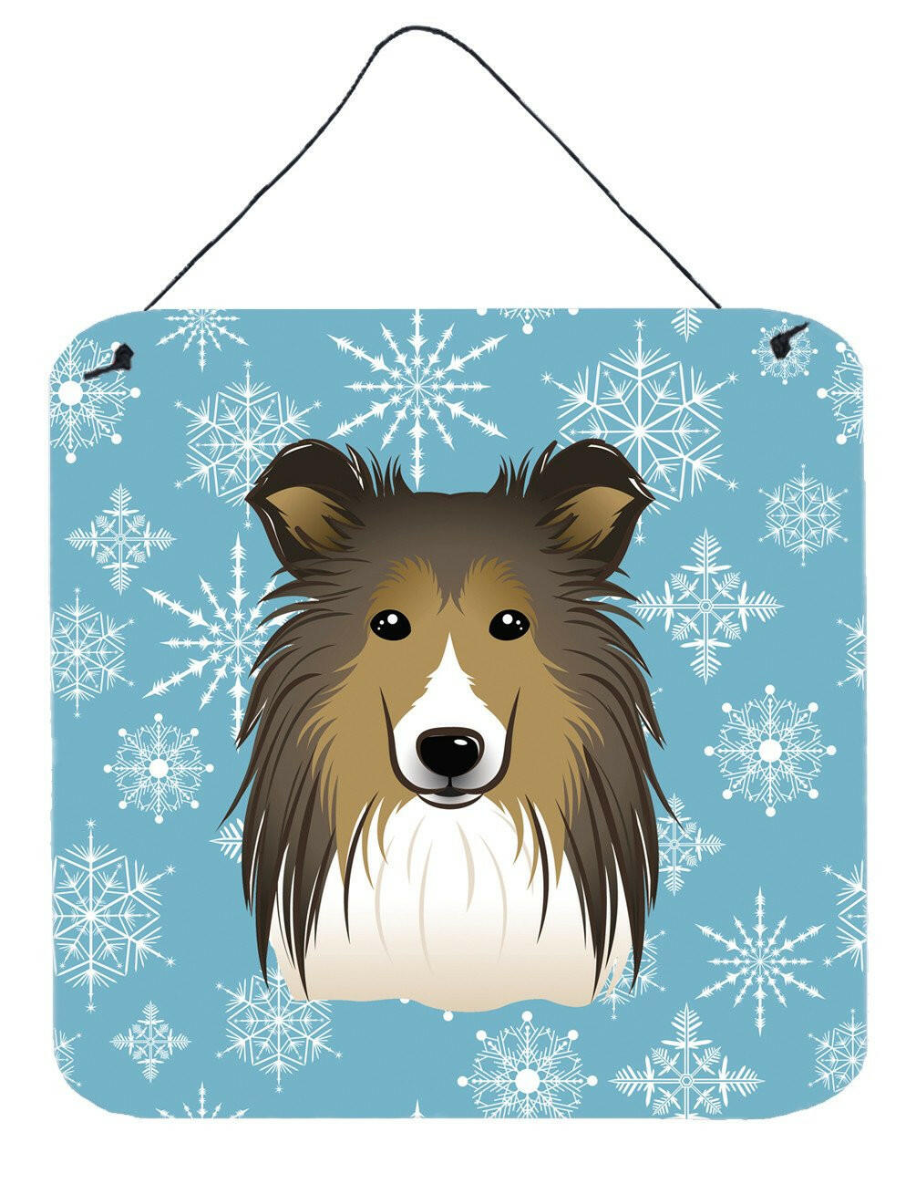 Snowflake Sheltie Wall or Door Hanging Prints BB1676DS66 by Caroline's Treasures