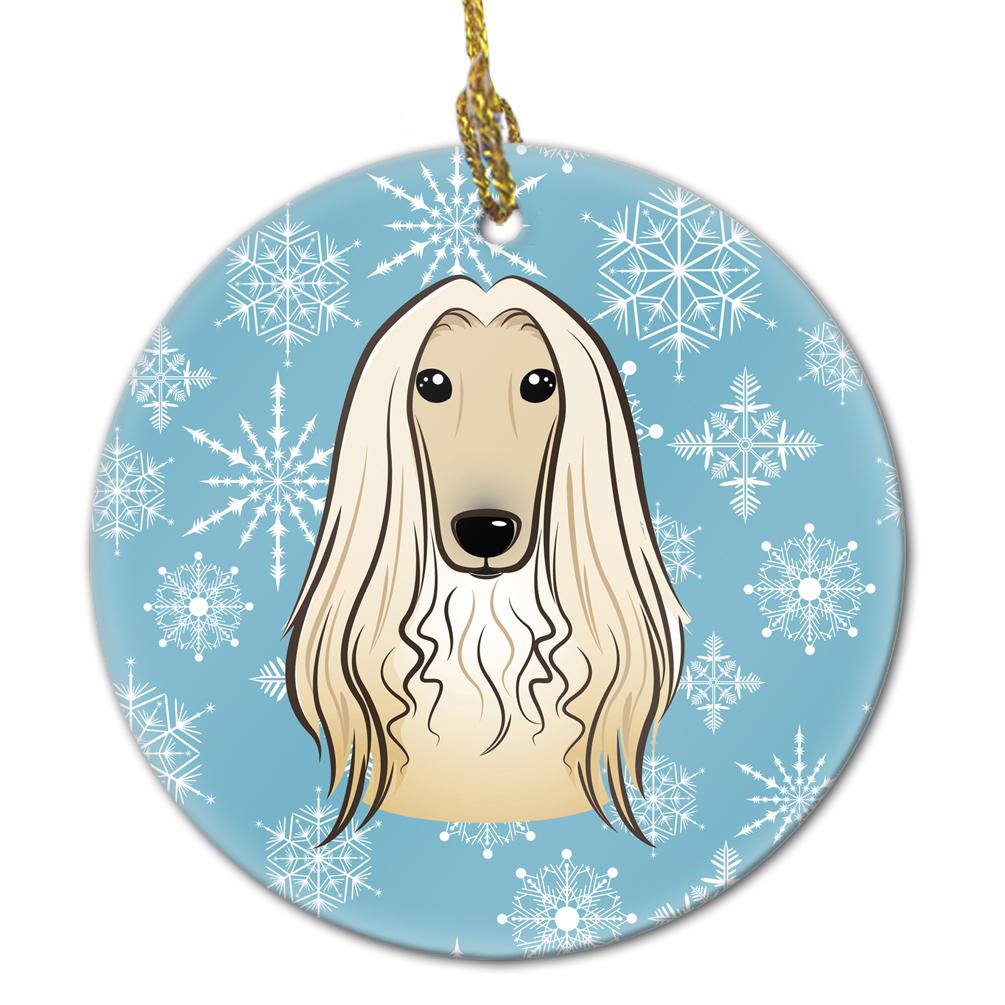 Snowflake Afghan Hound Ceramic Ornament BB1678CO1 by Caroline&#39;s Treasures