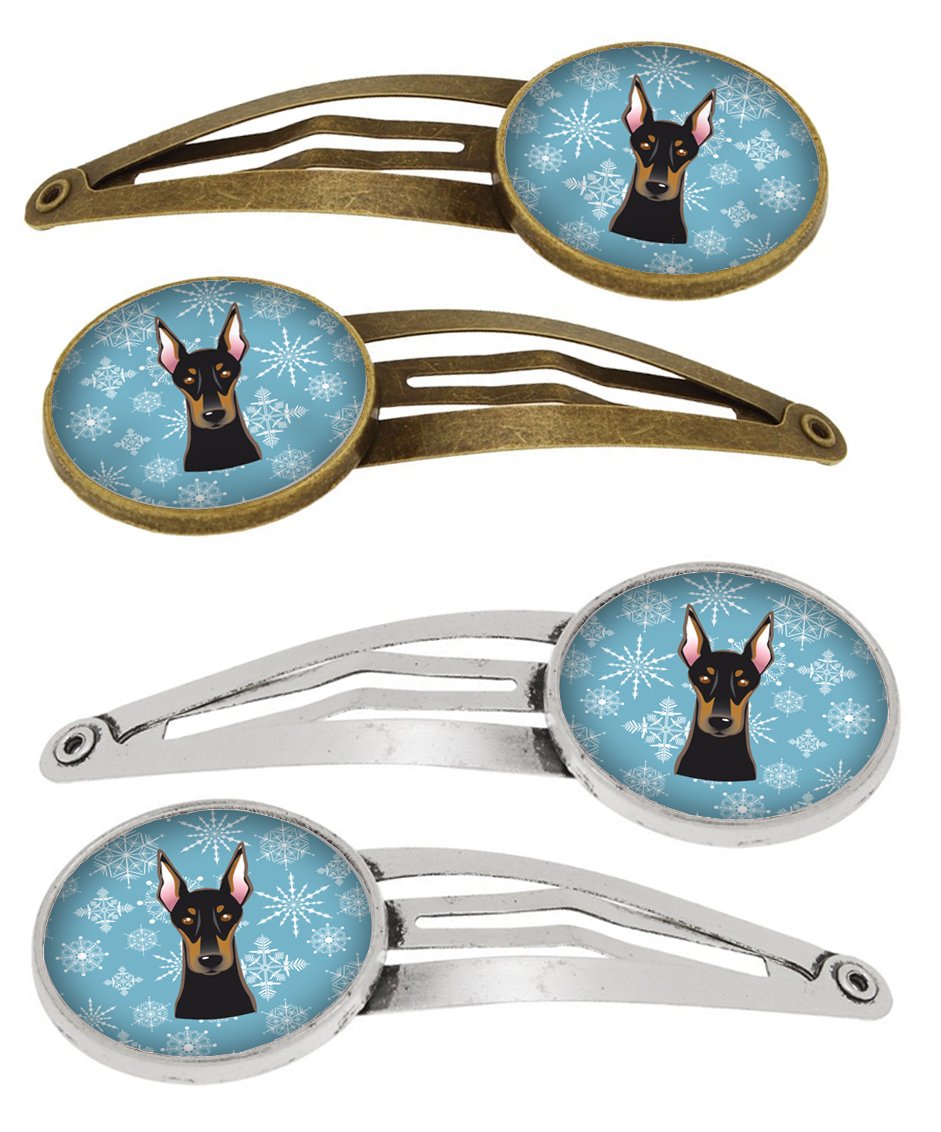 Snowflake Doberman Set of 4 Barrettes Hair Clips BB1679HCS4 by Caroline's Treasures