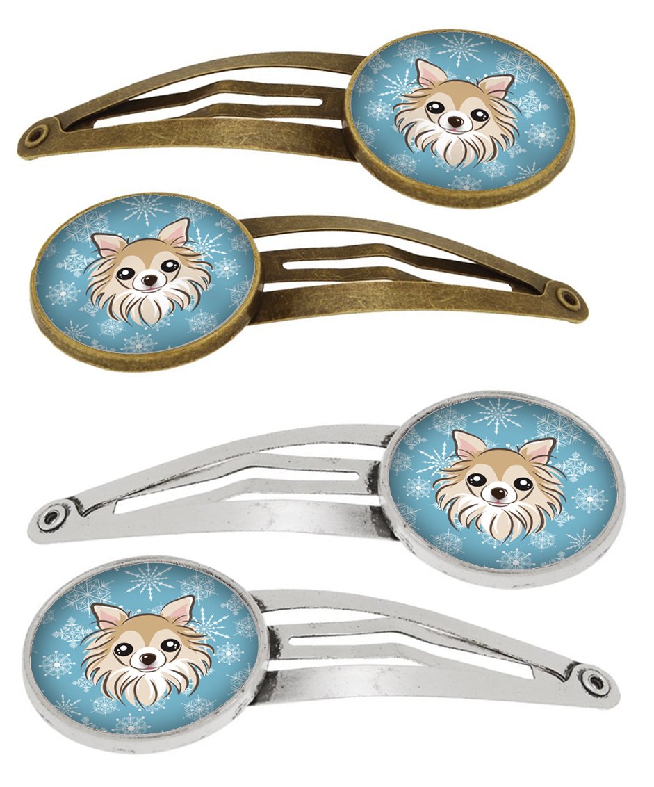 Snowflake Chihuahua Set of 4 Barrettes Hair Clips BB1685HCS4 by Caroline's Treasures