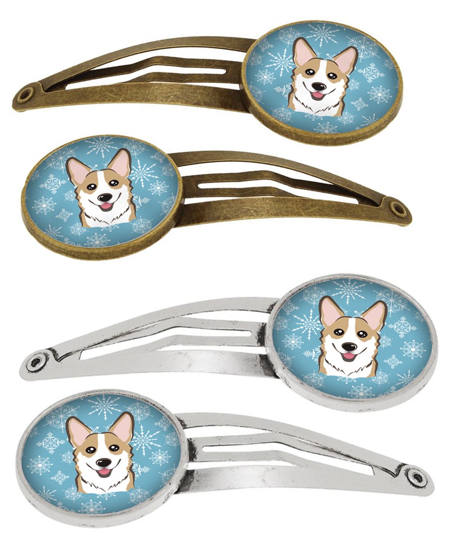 Snowflake Sable Corgi Set of 4 Barrettes Hair Clips BB1687HCS4 by Caroline's Treasures