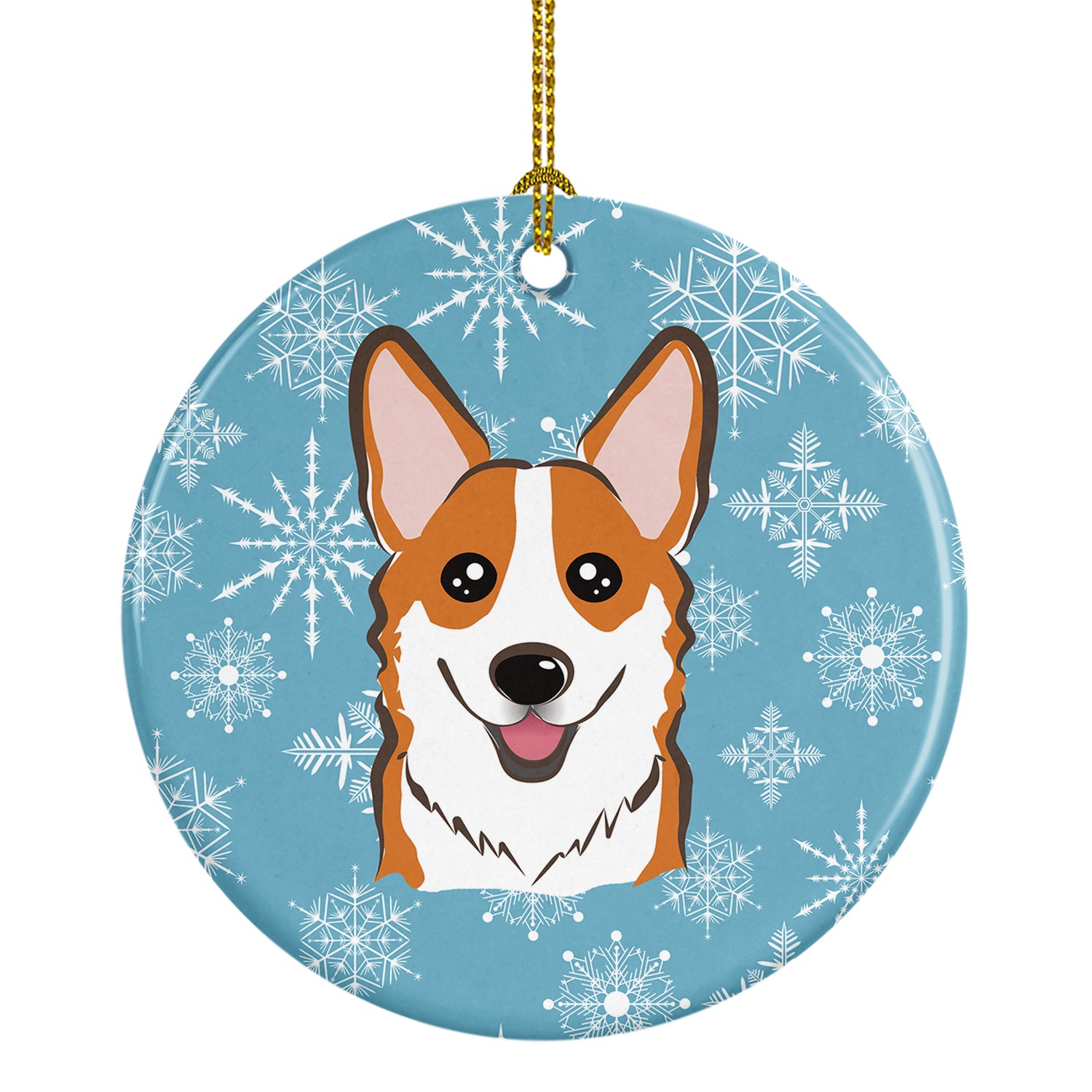 Snowflake Red Corgi Ceramic Ornament BB1688CO1 - the-store.com