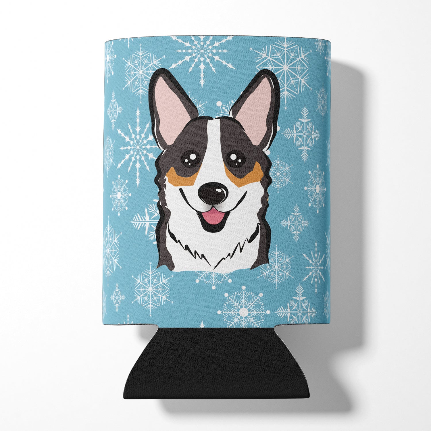 Snowflake Tricolor Corgi Can or Bottle Hugger BB1689CC.