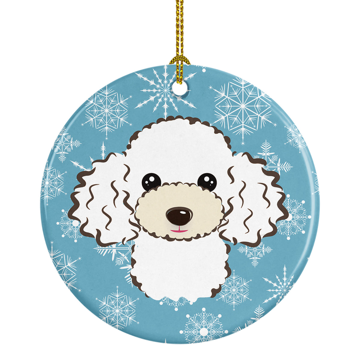 Snowflake White Poodle Ceramic Ornament BB1691CO1 - the-store.com