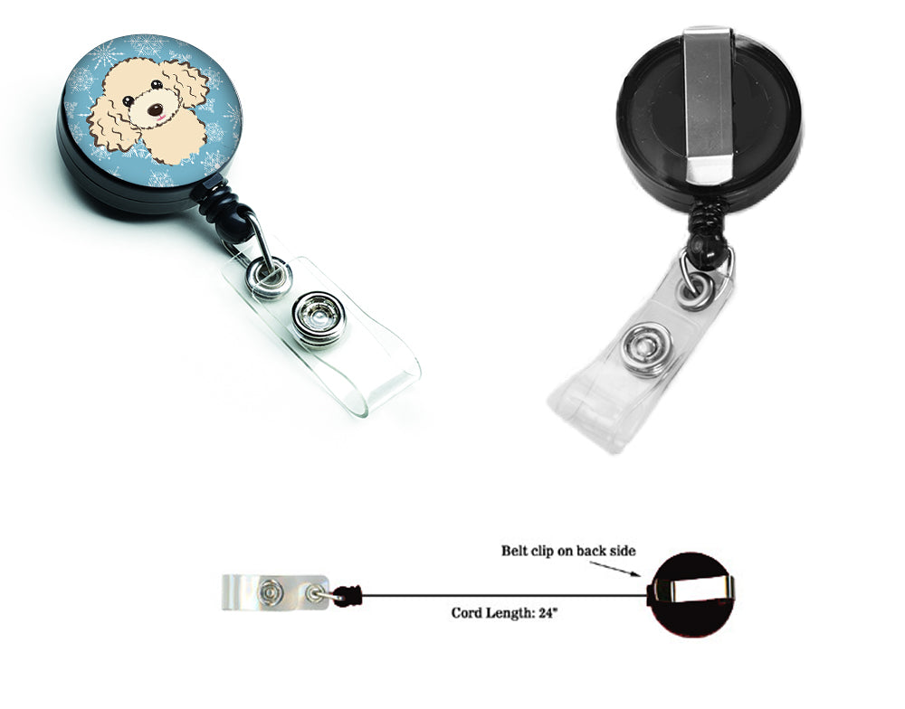 Snowflake Buff Poodle Retractable Badge Reel BB1692BR.