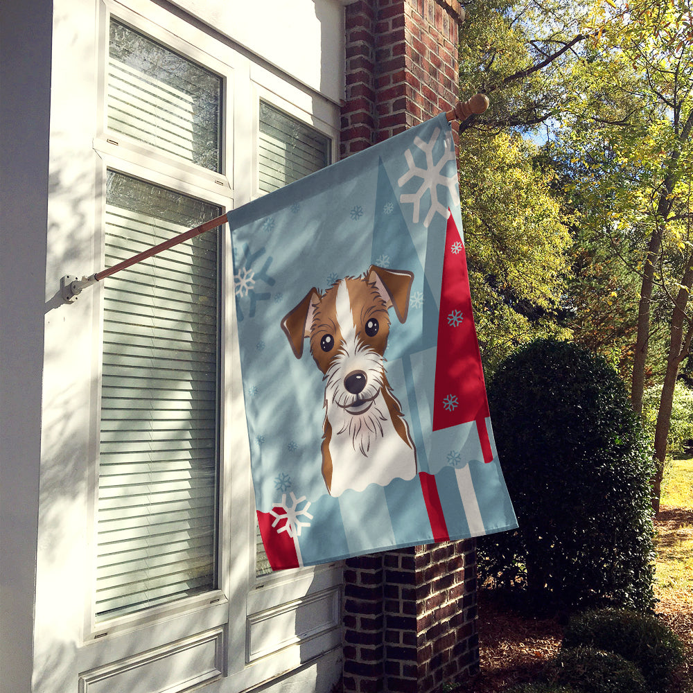 Winter Holiday Jack Russell Terrier Flag Canvas House Size BB1698CHF  the-store.com.