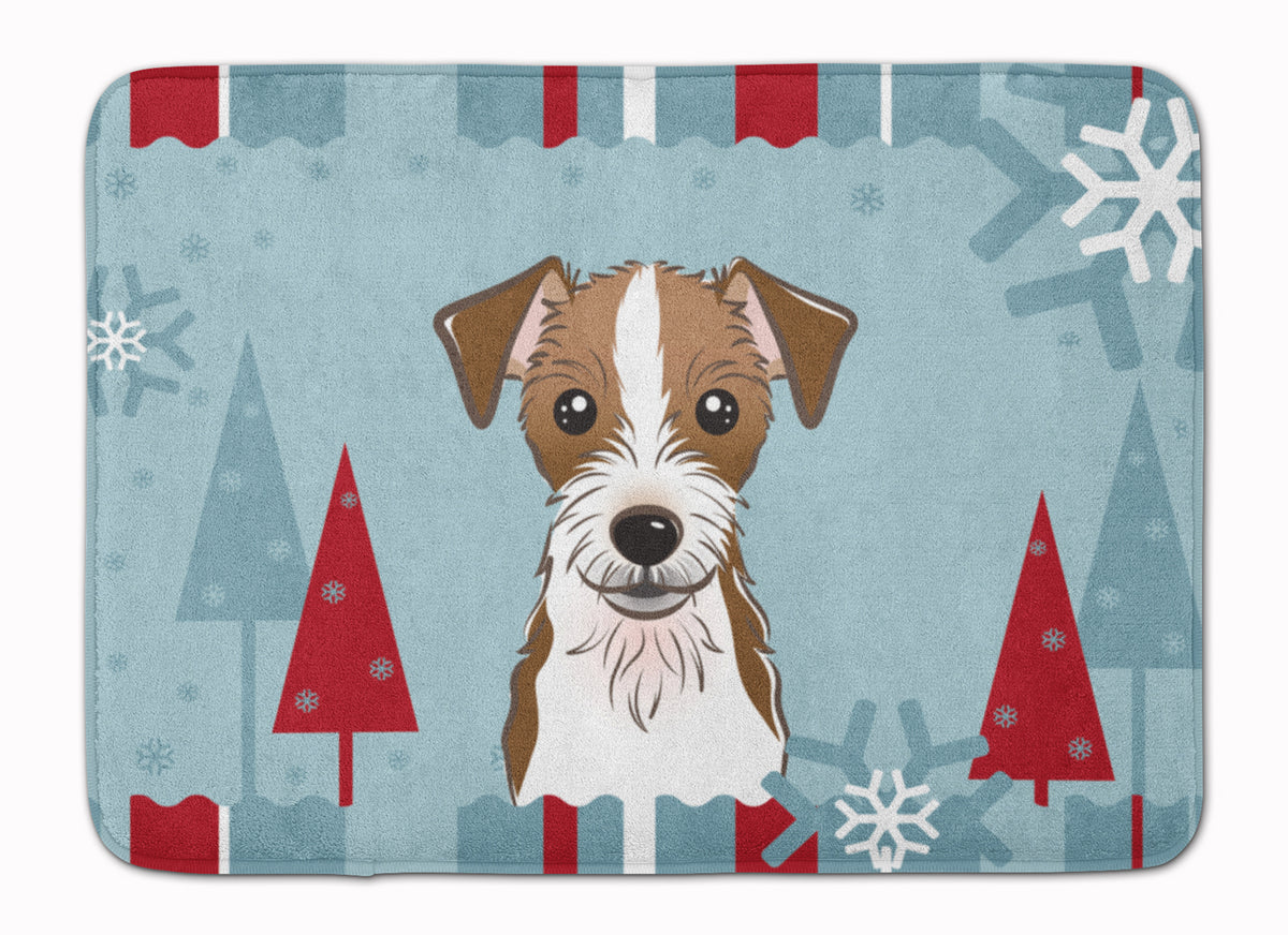 Winter Holiday Jack Russell Terrier Machine Washable Memory Foam Mat BB1698RUG - the-store.com