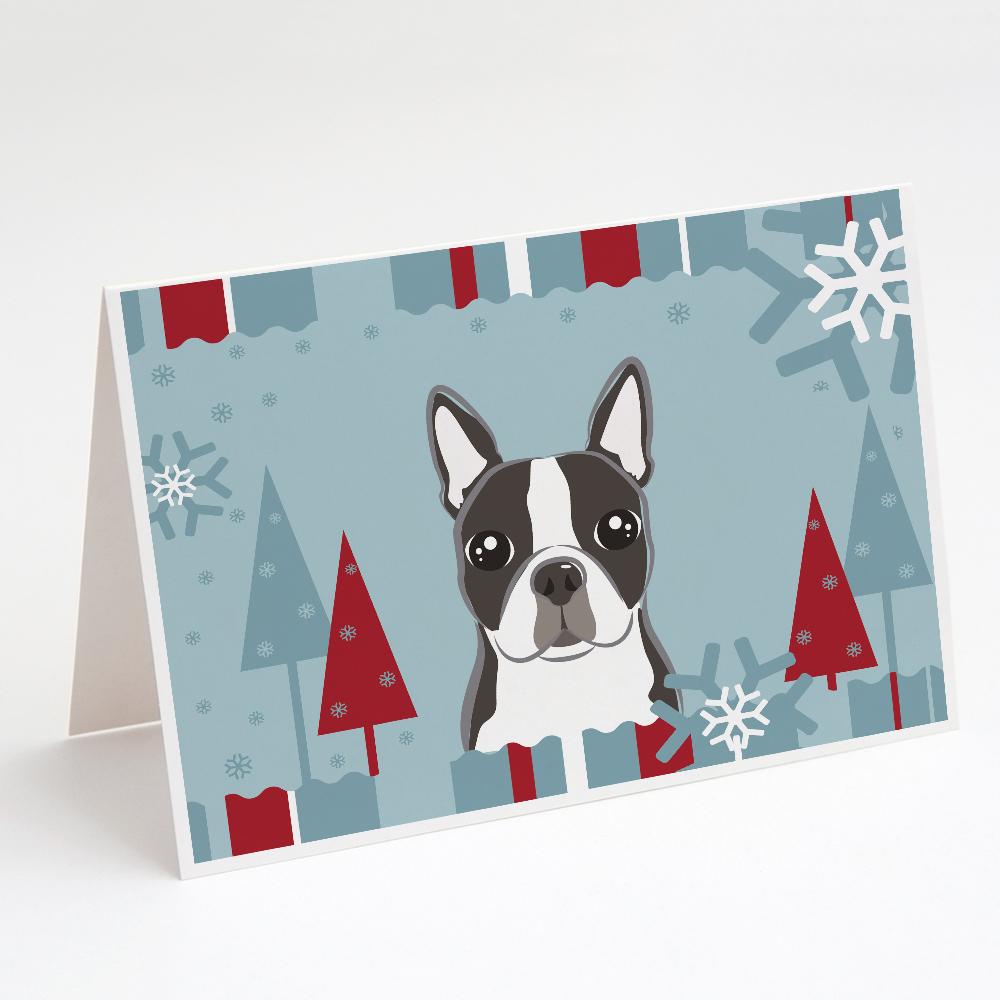 Buy this Winter Holiday Boston Terrier Greeting Cards and Envelopes Pack of 8