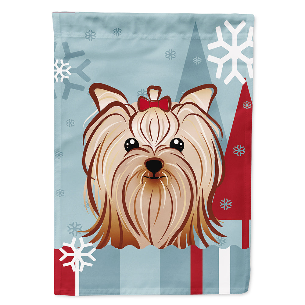 Winter Holiday Yorkie Yorkshire Terrier Flag Canvas House Size BB1700CHF  the-store.com.