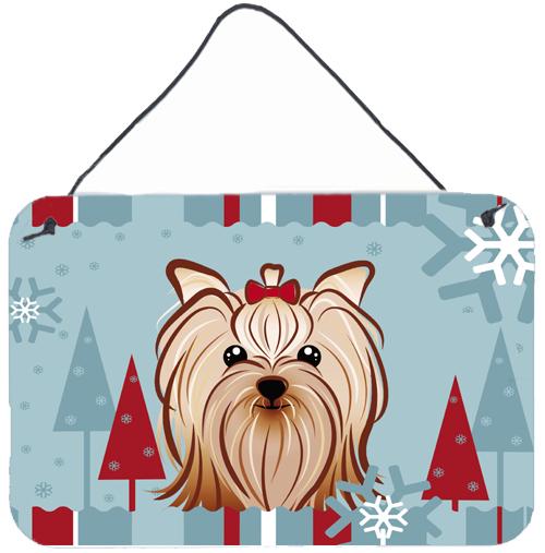 Winter Holiday Yorkie Yorkishire Terrier Wall or Door Hanging Prints BB1700DS812 by Caroline&#39;s Treasures