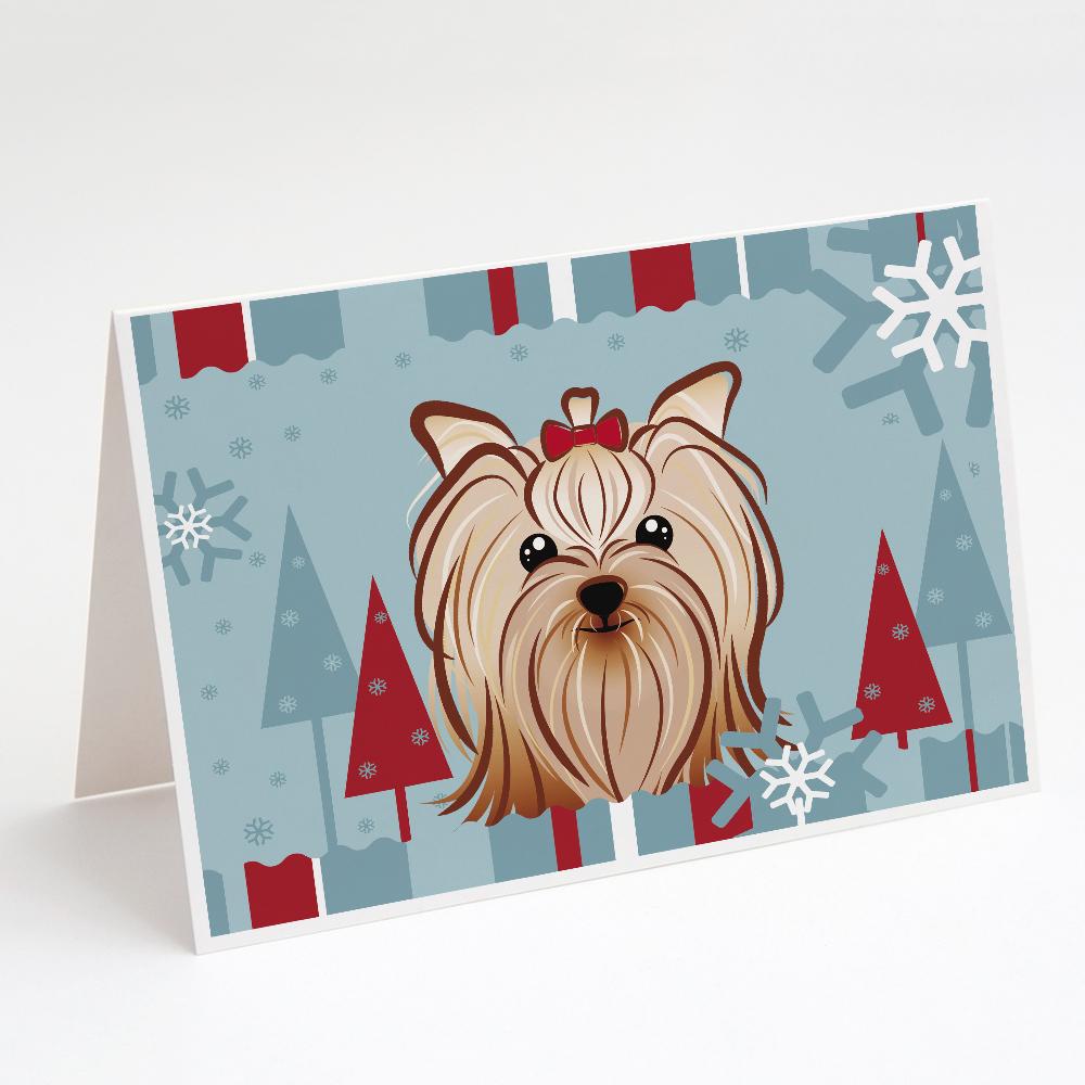 Buy this Winter Holiday Yorkie Yorkishire Terrier Greeting Cards and Envelopes Pack of 8