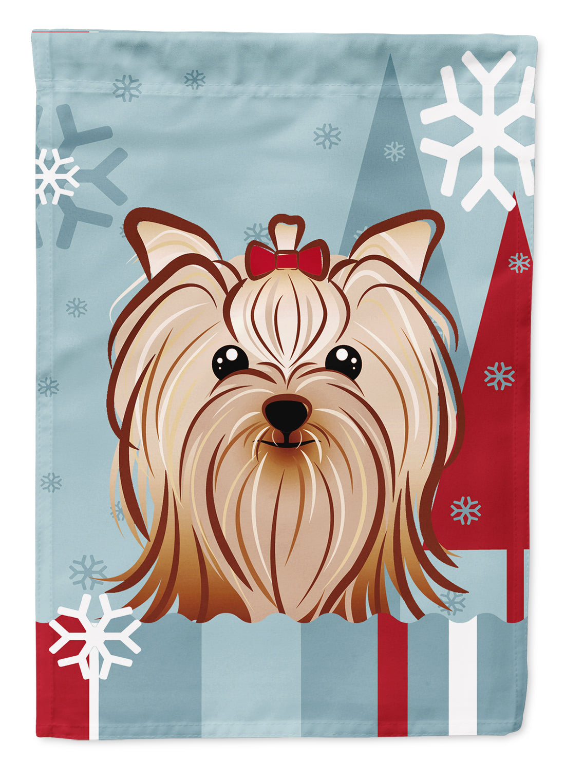 Winter Holiday Yorkie Yorkshire Terrier Flag Garden Size BB1700GF.