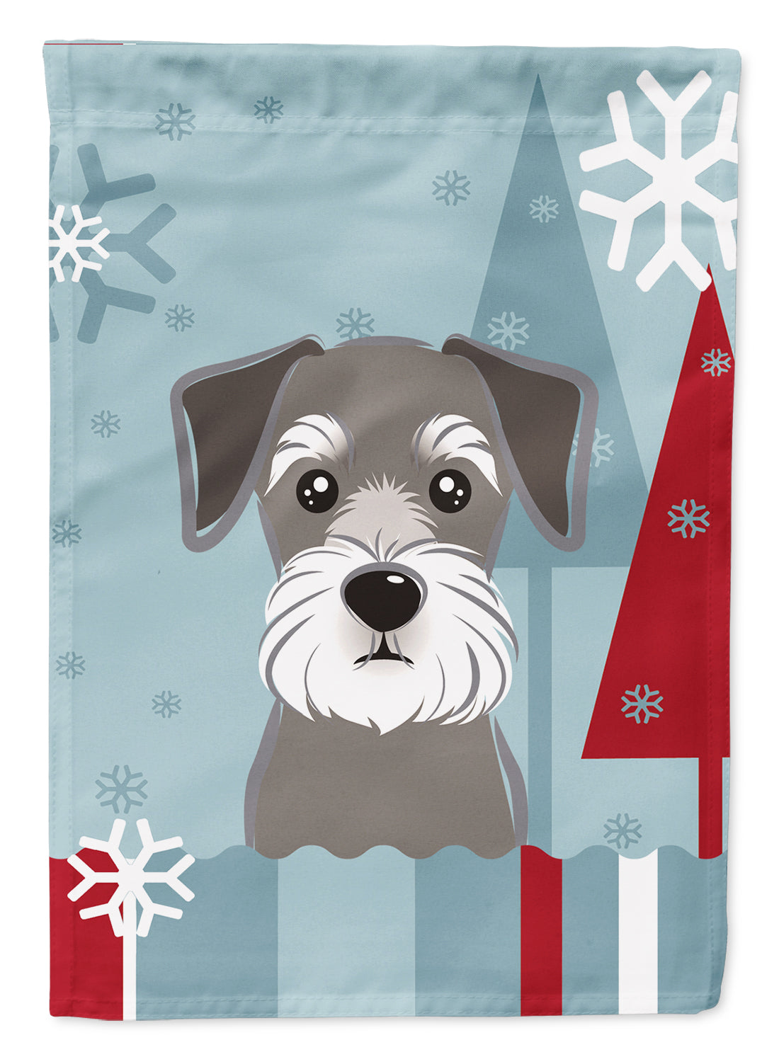 Winter Holiday Schnauzer Flag Canvas House Size BB1702CHF  the-store.com.