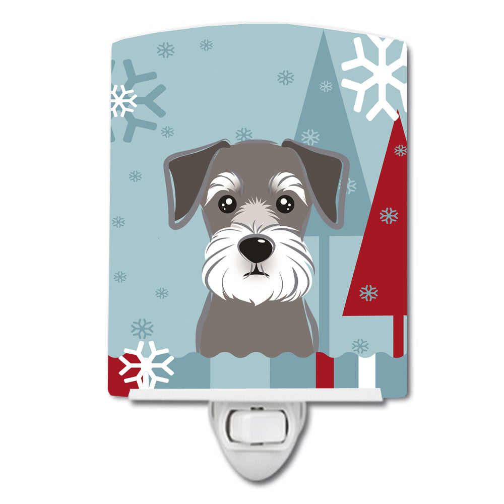 Winter Holiday Schnauzer Ceramic Night Light BB1702CNL - the-store.com