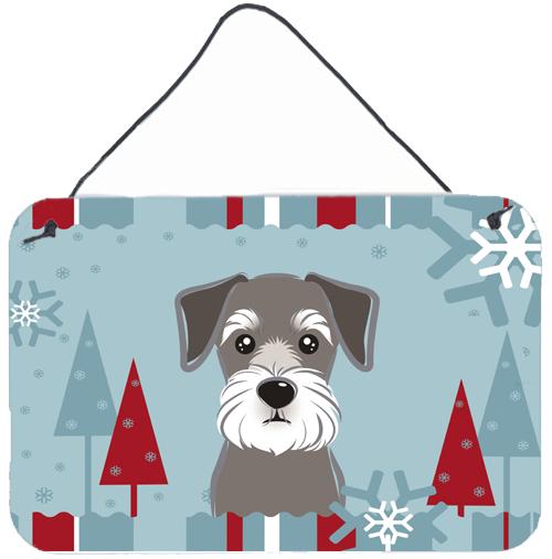 Winter Holiday Schnauzer Wall or Door Hanging Prints BB1702DS812 by Caroline's Treasures