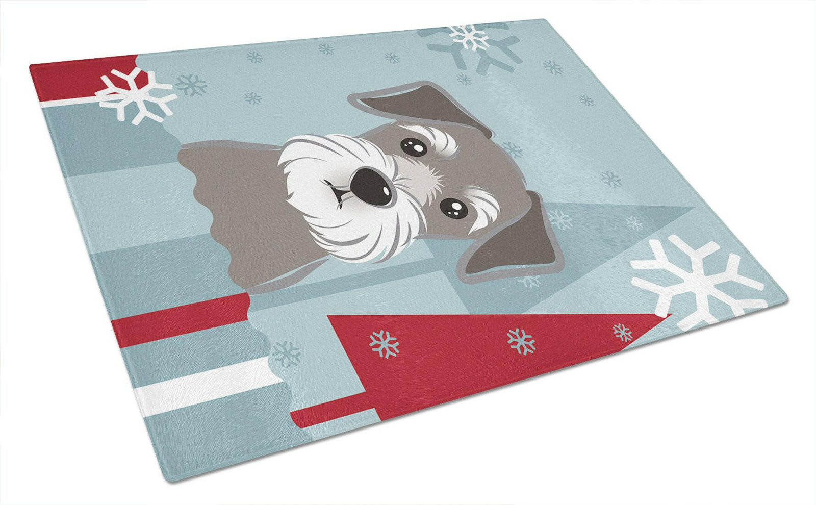 Winter Holiday Schnauzer Glass Cutting Board Large BB1702LCB by Caroline's Treasures