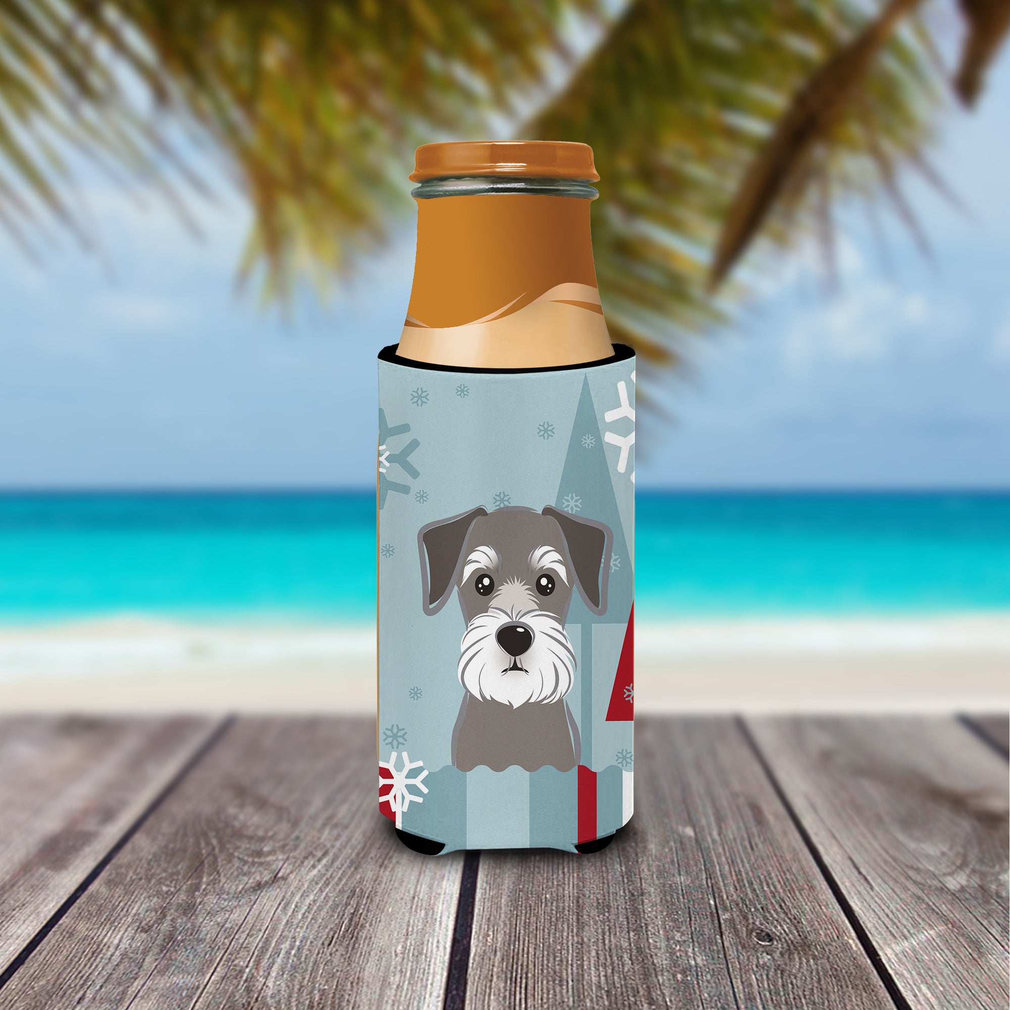 Winter Holiday Schnauzer Ultra Beverage Insulators for slim cans BB1702MUK  the-store.com.