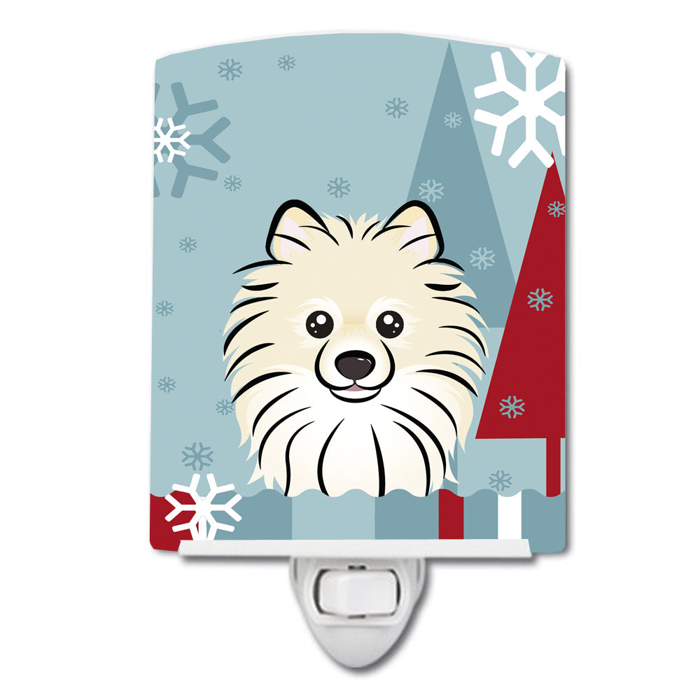 Winter Holiday Pomeranian Ceramic Night Light BB1703CNL - the-store.com