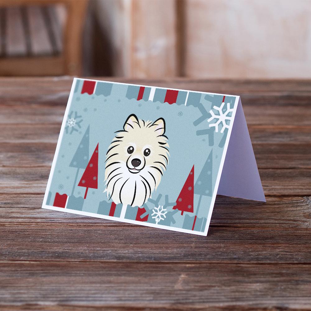 Buy this Winter Holiday Pomeranian Greeting Cards and Envelopes Pack of 8