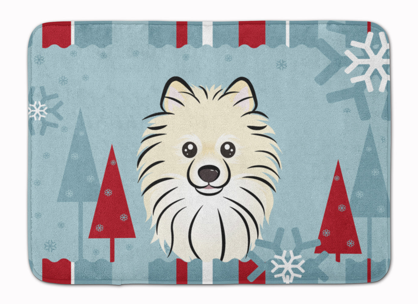 Winter Holiday Pomeranian Machine Washable Memory Foam Mat BB1703RUG - the-store.com