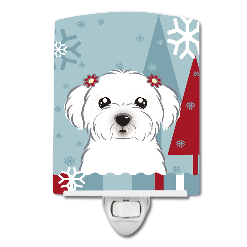 Winter Holiday Maltese Ceramic Night Light BB1704CNL - the-store.com