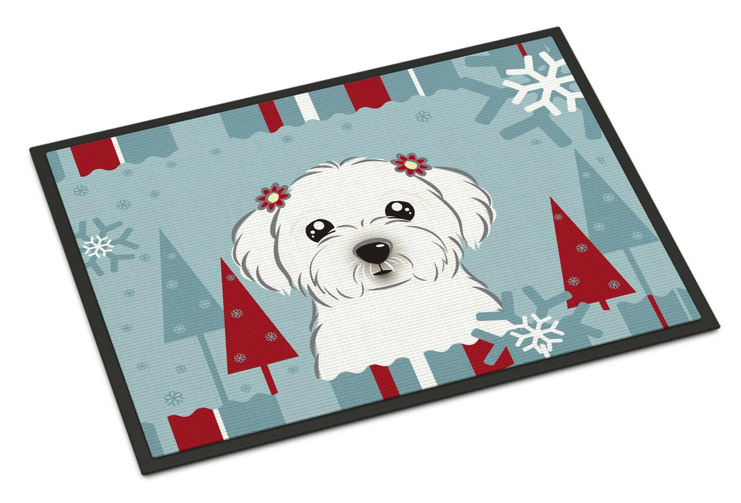 Winter Holiday Maltese Indoor or Outdoor Mat 24x36 BB1704JMAT - the-store.com