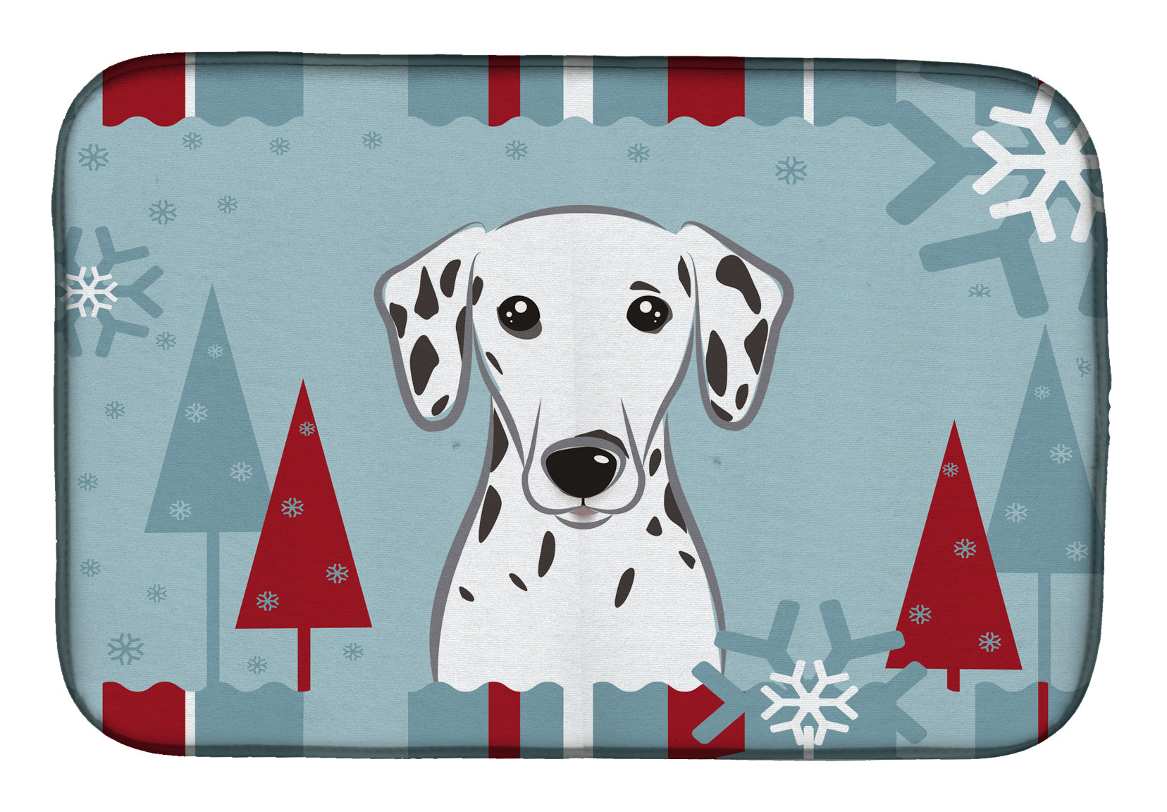 Winter Holiday Dalmatian Dish Drying Mat BB1706DDM  the-store.com.