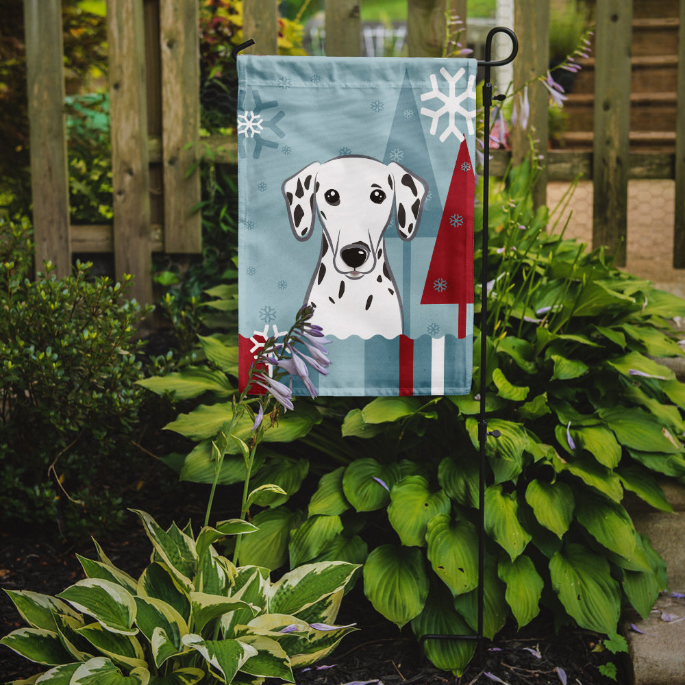 Winter Holiday Dalmatian Flag Garden Size BB1706GF.