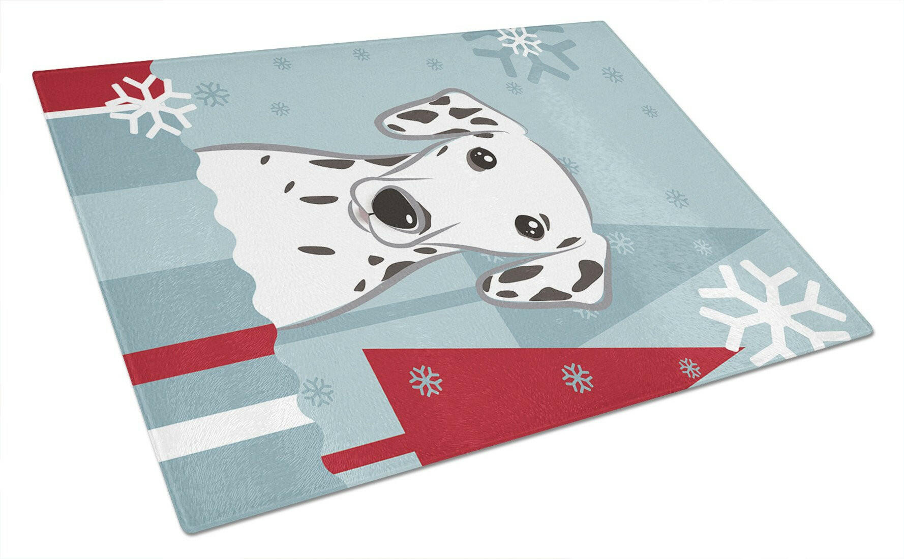 Winter Holiday Dalmatian Glass Cutting Board Large BB1706LCB by Caroline's Treasures