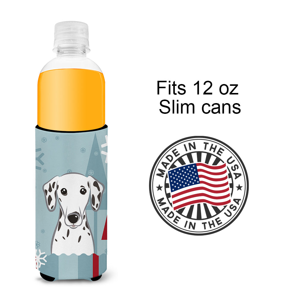 Winter Holiday Dalmatian Ultra Beverage Insulators for slim cans BB1706MUK  the-store.com.