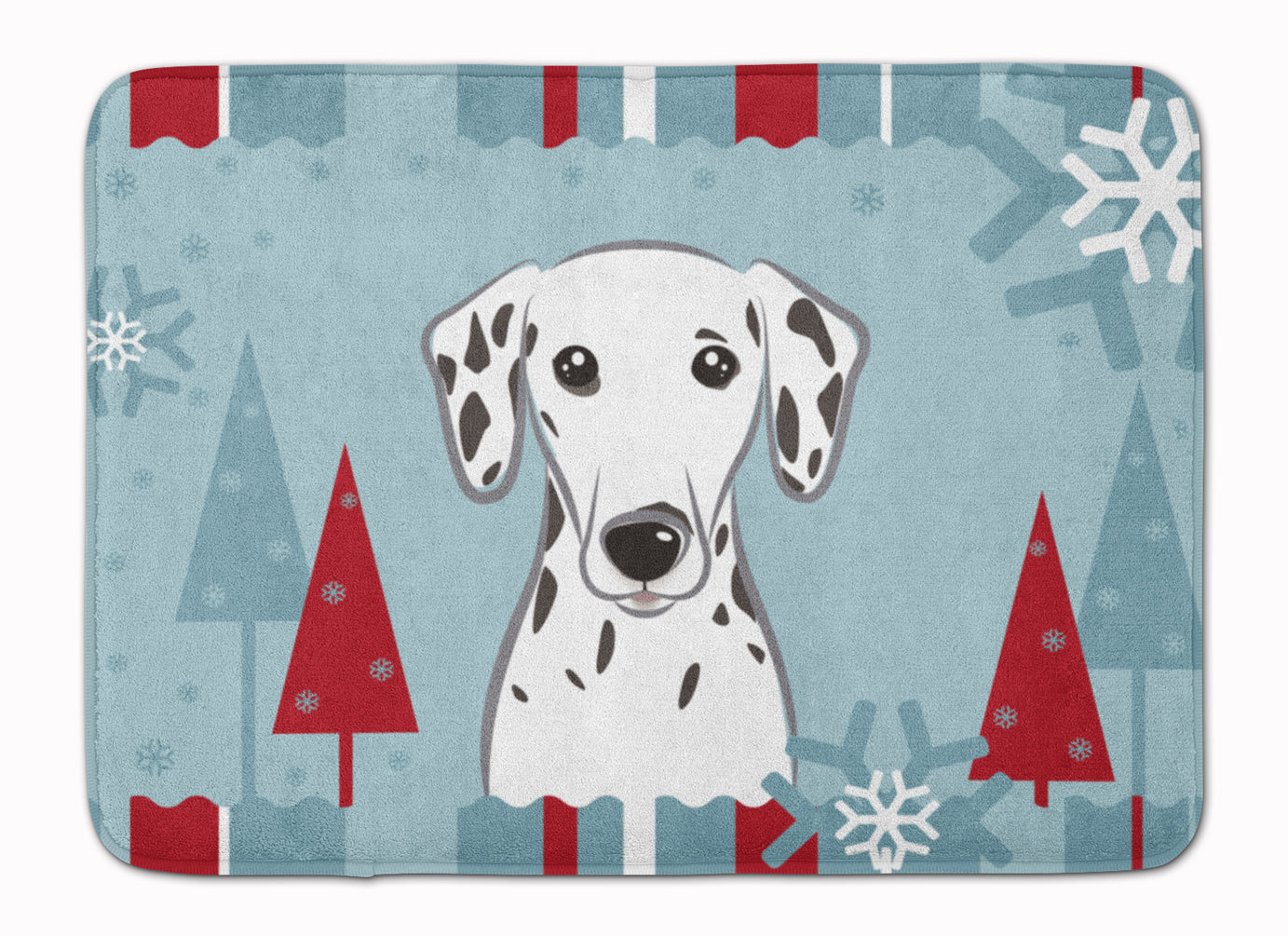 Winter Holiday Dalmatian Machine Washable Memory Foam Mat BB1706RUG - the-store.com