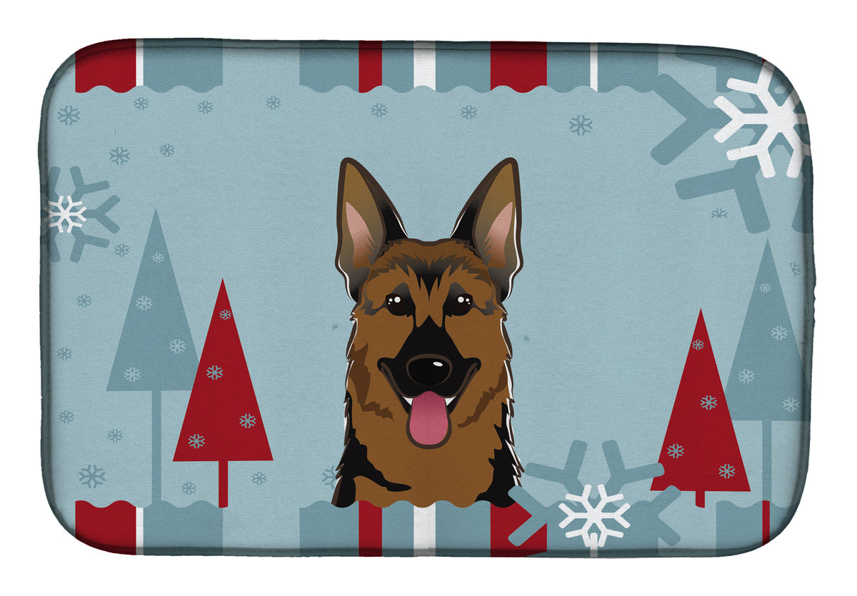 Winter Holiday German Shepherd Dish Drying Mat BB1707DDM  the-store.com.