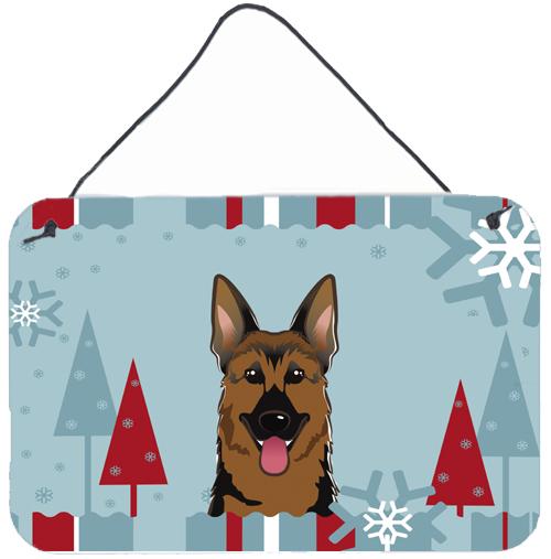 Winter Holiday German Shepherd Wall or Door Hanging Prints BB1707DS812 by Caroline&#39;s Treasures