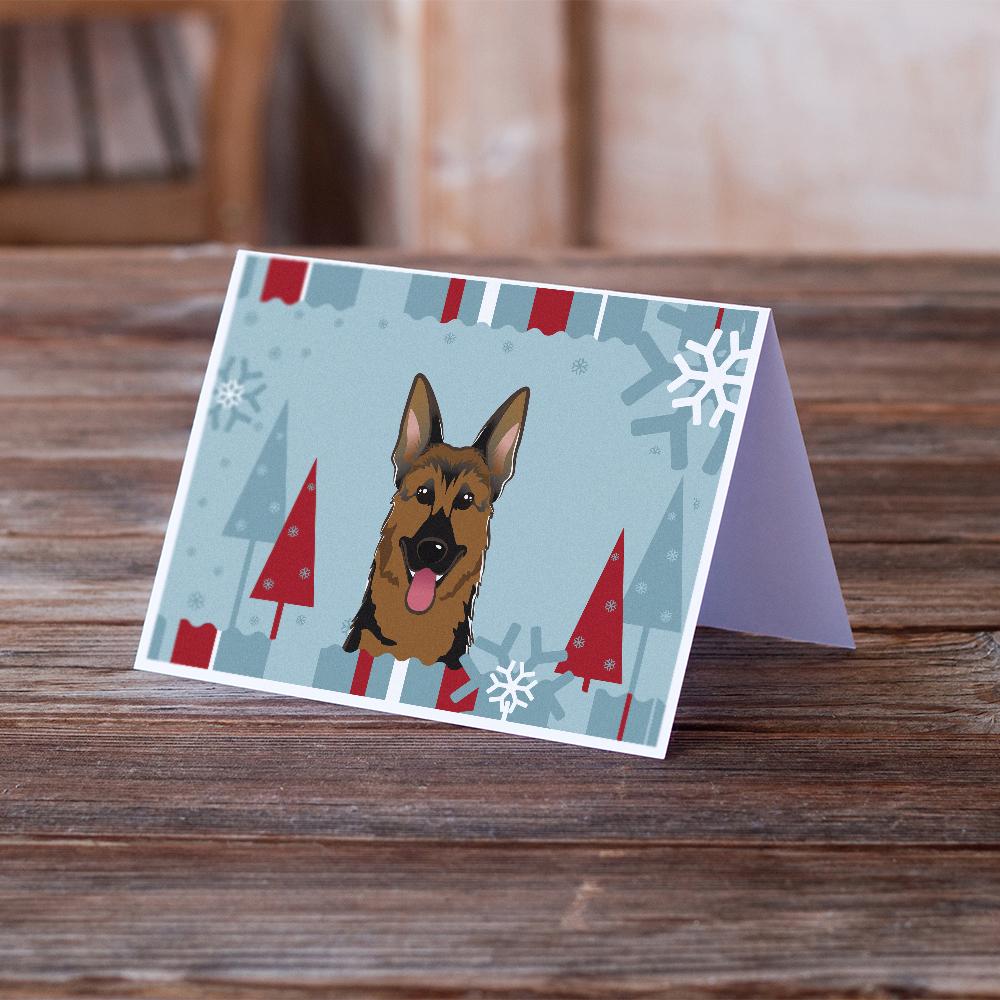 Buy this Winter Holiday German Shepherd Greeting Cards and Envelopes Pack of 8