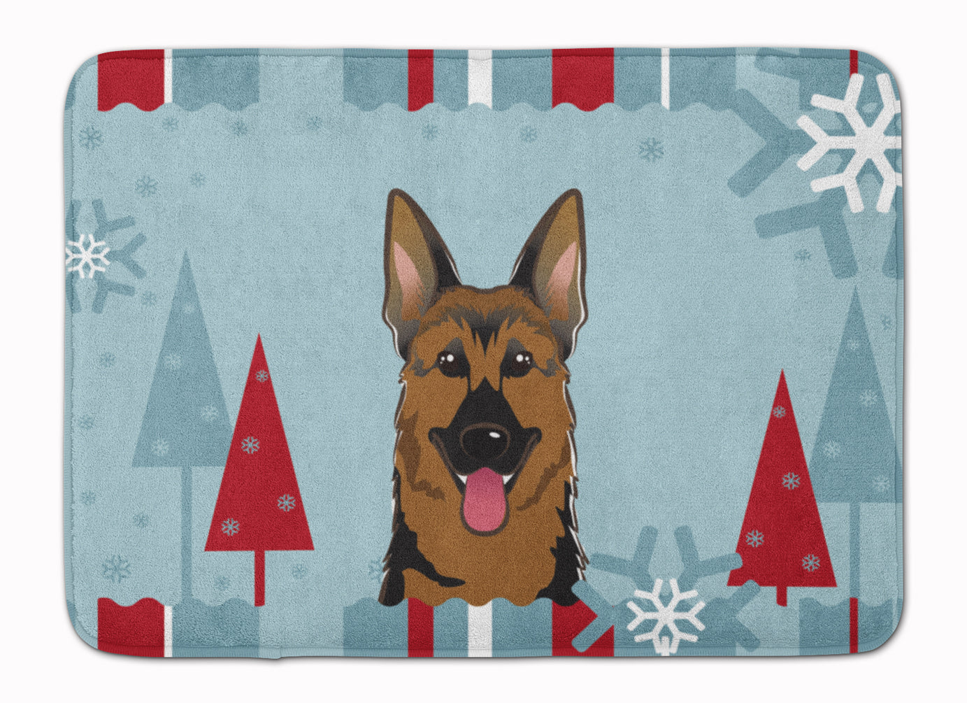 Winter Holiday German Shepherd Machine Washable Memory Foam Mat BB1707RUG - the-store.com