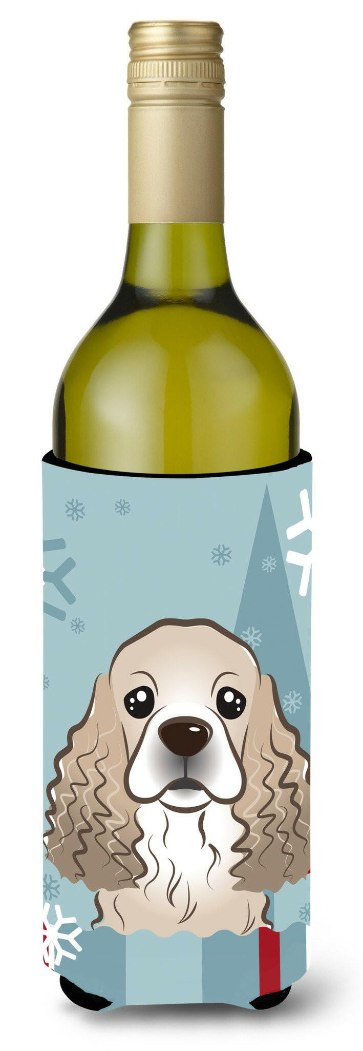 Winter Holiday Cocker Spaniel Wine Bottle Beverage Insulator Hugger BB1712LITERK by Caroline's Treasures