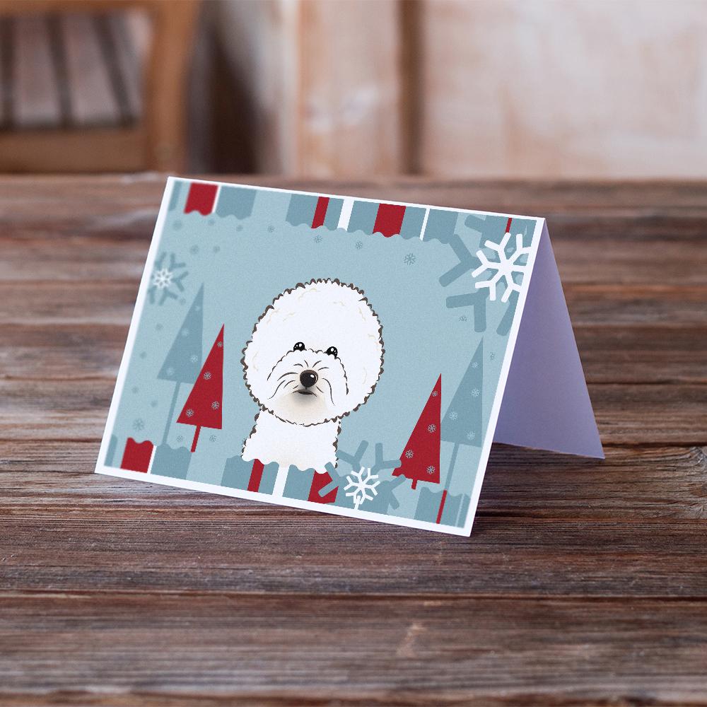 Buy this Winter Holiday Bichon Frise Greeting Cards and Envelopes Pack of 8