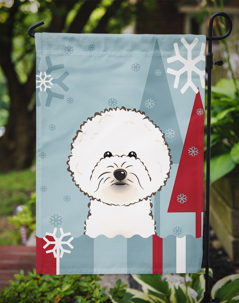 Winter Holiday Bichon Frise Flag Garden Size BB1713GF.