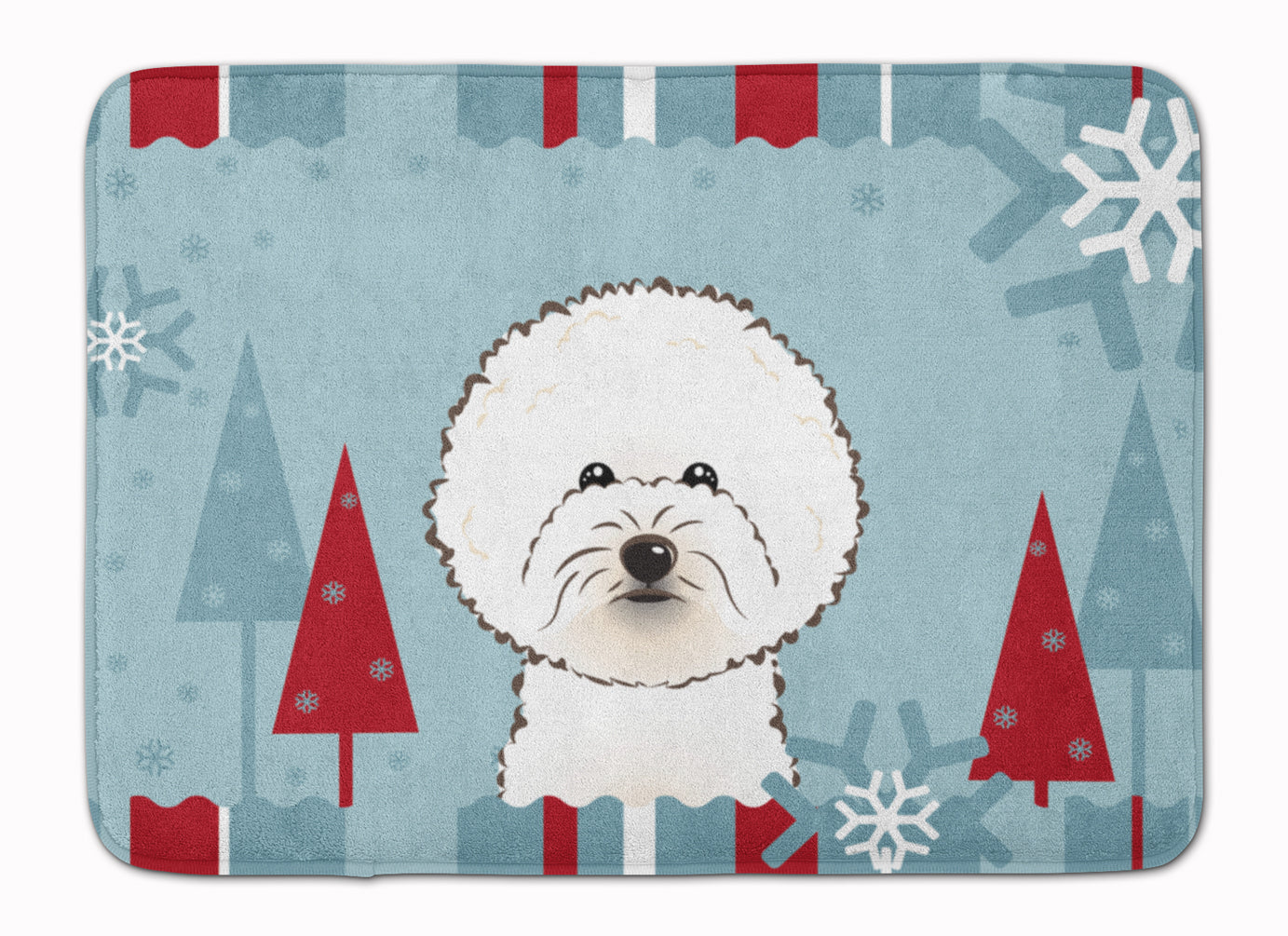 Winter Holiday Bichon Frise Machine Washable Memory Foam Mat BB1713RUG - the-store.com