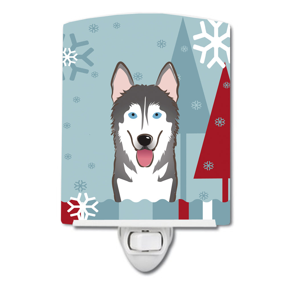 Winter Holiday Alaskan Malamute Ceramic Night Light BB1714CNL - the-store.com