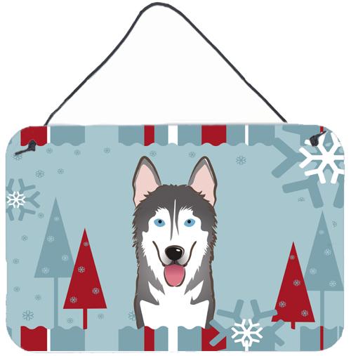 Winter Holiday Alaskan Malamute Wall or Door Hanging Prints BB1714DS812 by Caroline&#39;s Treasures