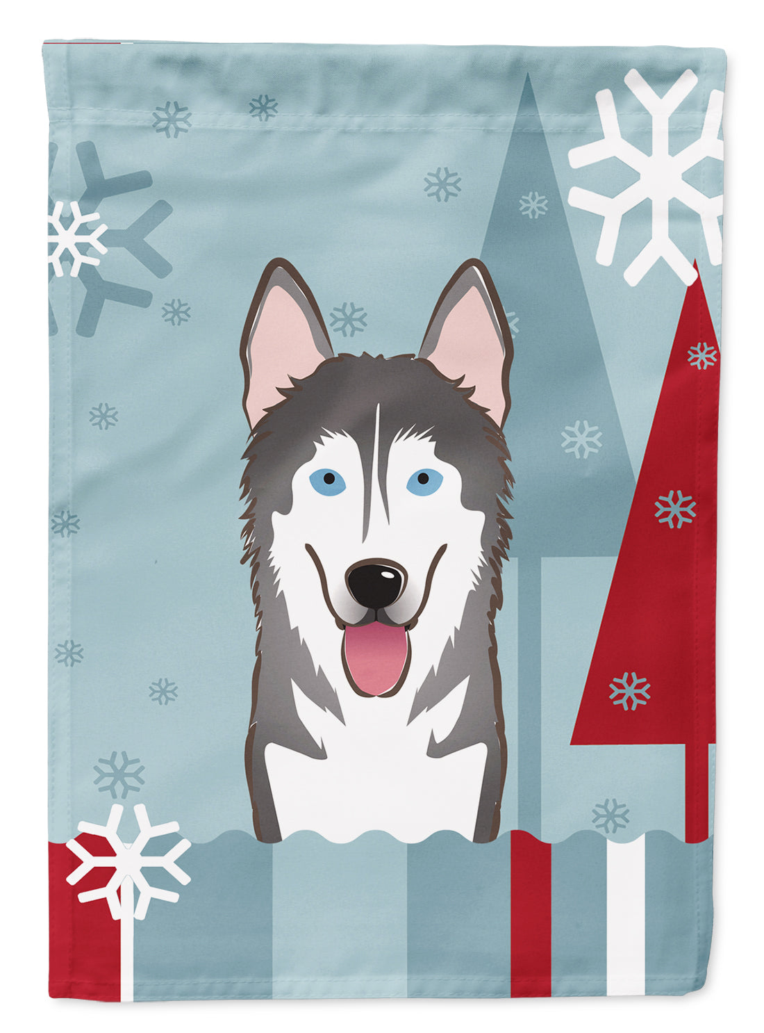 Winter Holiday Alaskan Malamute Flag Garden Size BB1714GF.