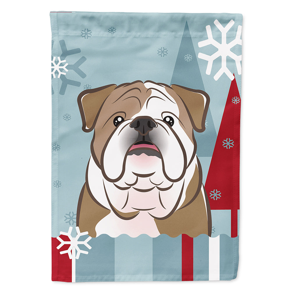 Winter Holiday English Bulldog  Flag Canvas House Size BB1715CHF  the-store.com.