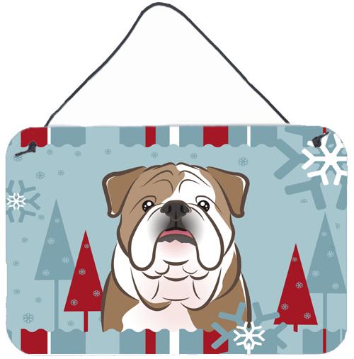 Winter Holiday English Bulldog  Wall or Door Hanging Prints BB1715DS812 by Caroline&#39;s Treasures