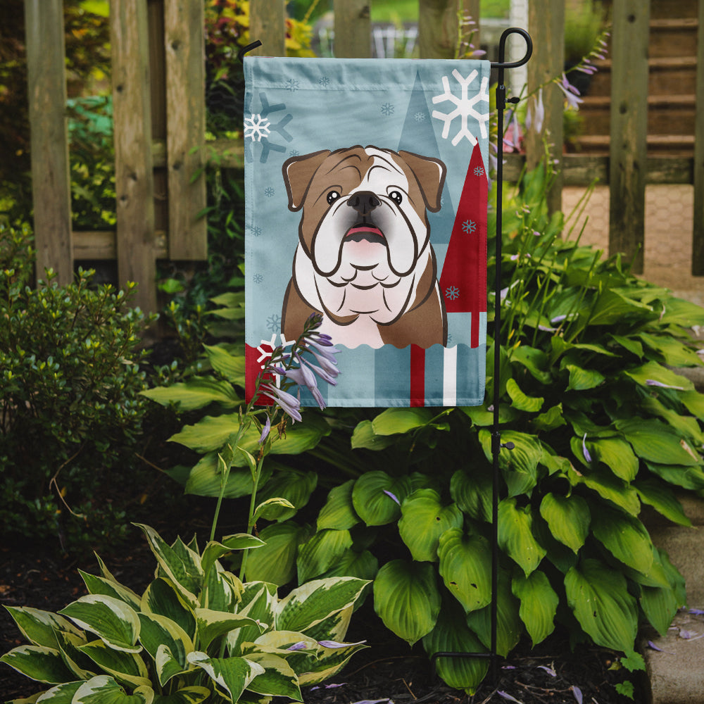 Winter Holiday English Bulldog  Flag Garden Size BB1715GF.