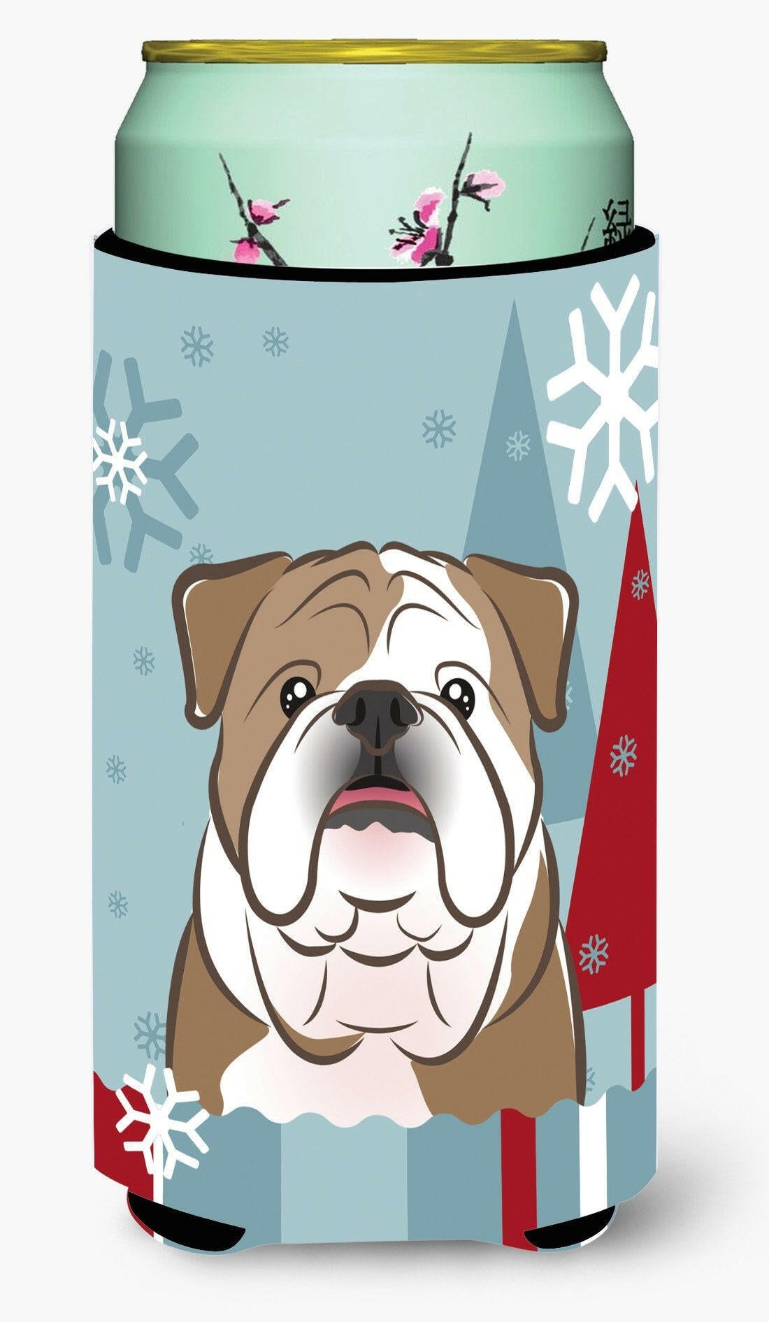 Winter Holiday English Bulldog  Tall Boy Beverage Insulator Hugger BB1715TBC by Caroline's Treasures