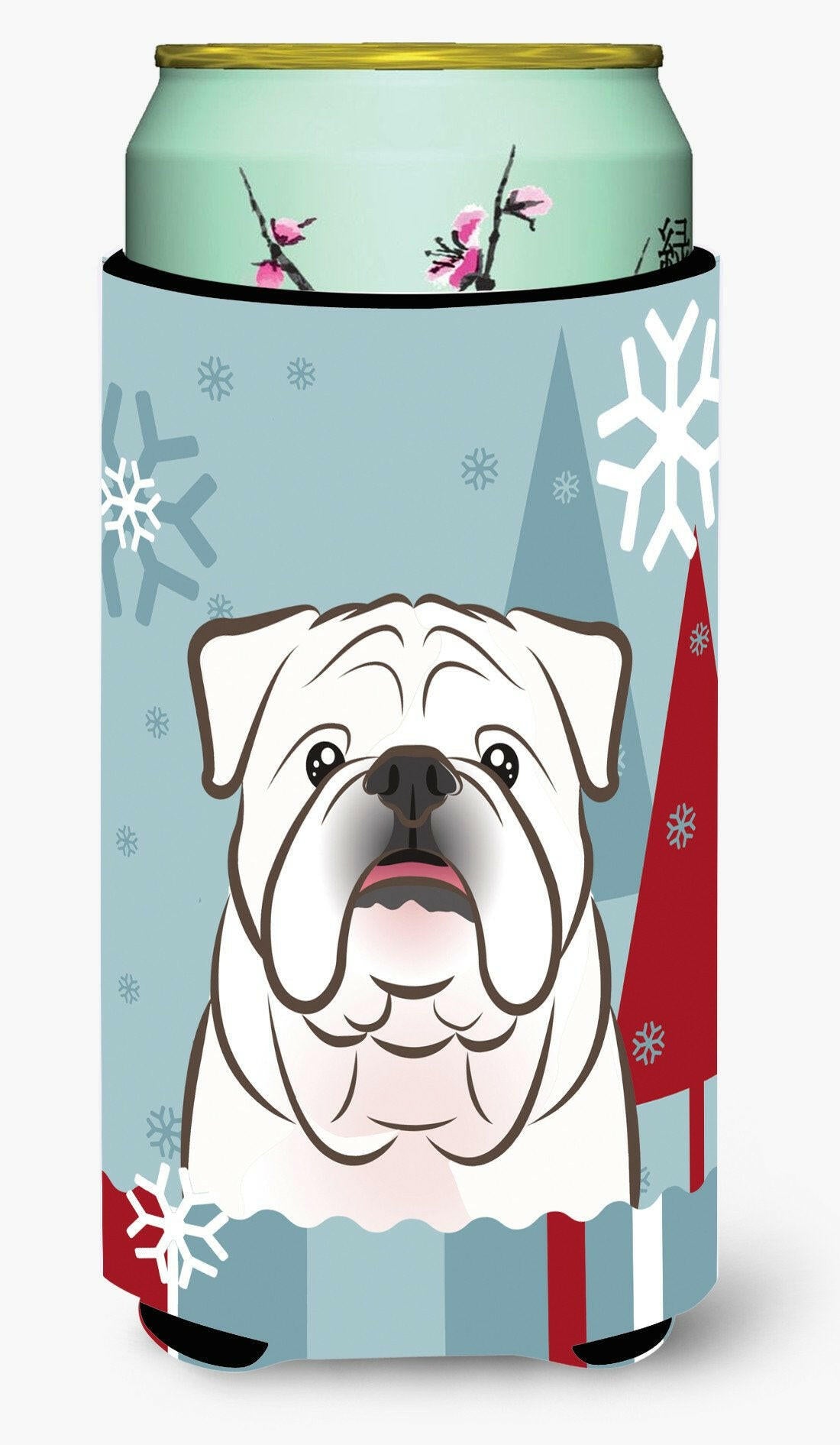 Winter Holiday White English Bulldog  Tall Boy Beverage Insulator Hugger BB1716TBC by Caroline's Treasures