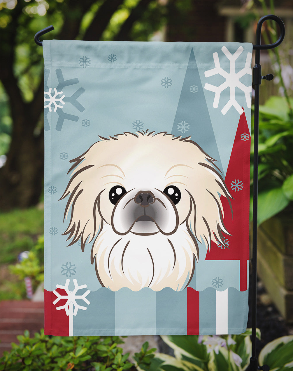 Winter Holiday Pekingese Flag Garden Size BB1717GF.